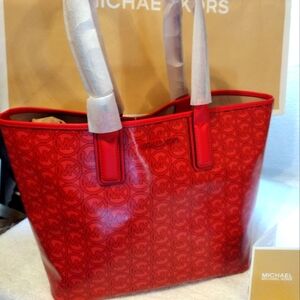 Michael Kors Red Tote Bag
